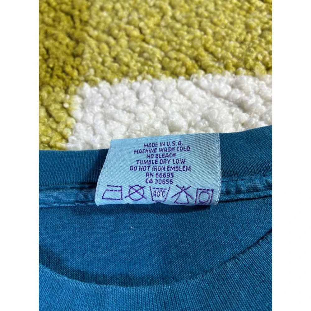Vintage I Can Too Sport Manhattan Beach Volleyball‎ T-Shirt Teal Single Stitch L